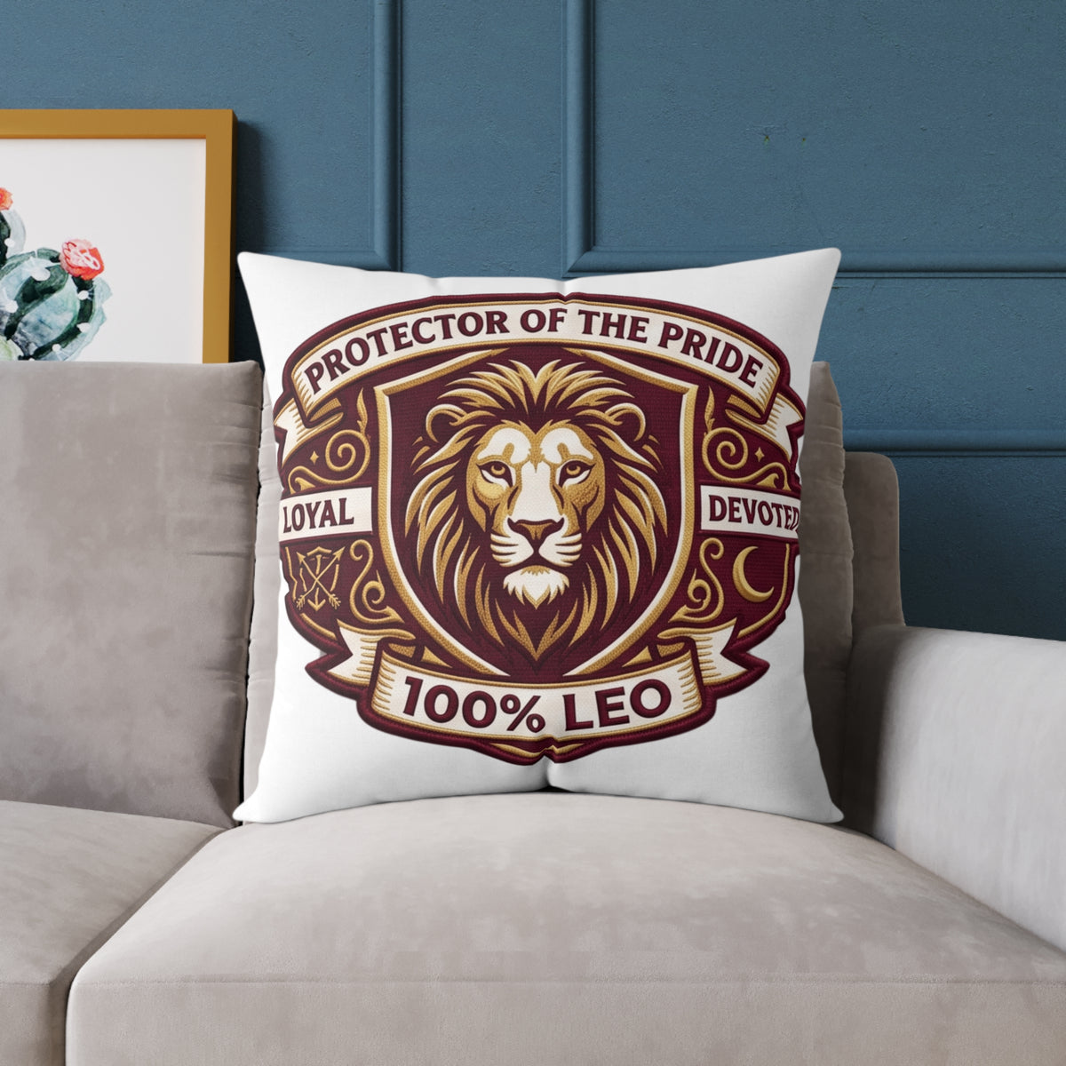 Leo Zodiac Protector Of The Pride Square Poly Canvas Pillow