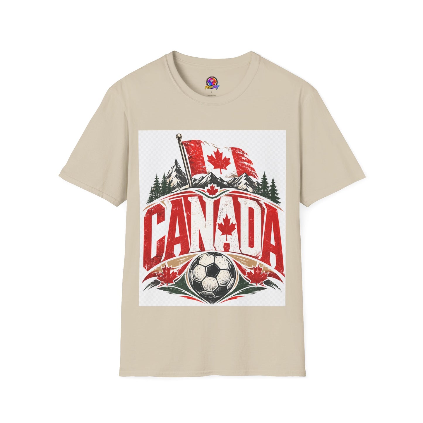 Canada Soccer T‑Shirt — Canadian Flag & Maple Leaf Crest