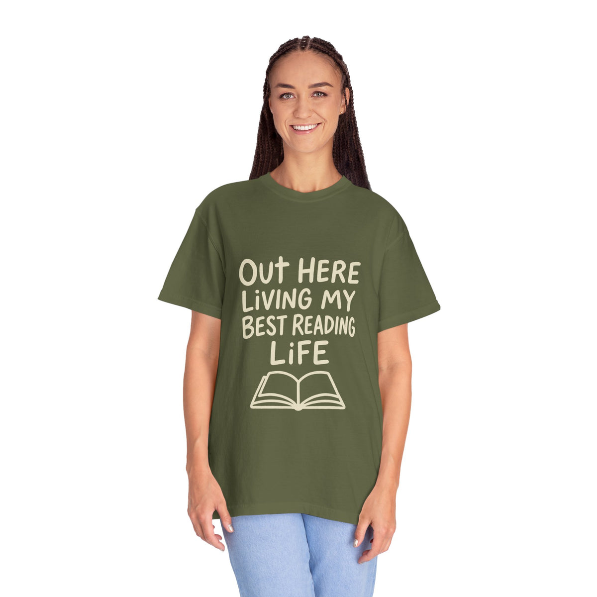 Reading Life T-Shirt — "Out Here Living My Best Reading Life" Book Lover Tee - Trending Now - October 2026