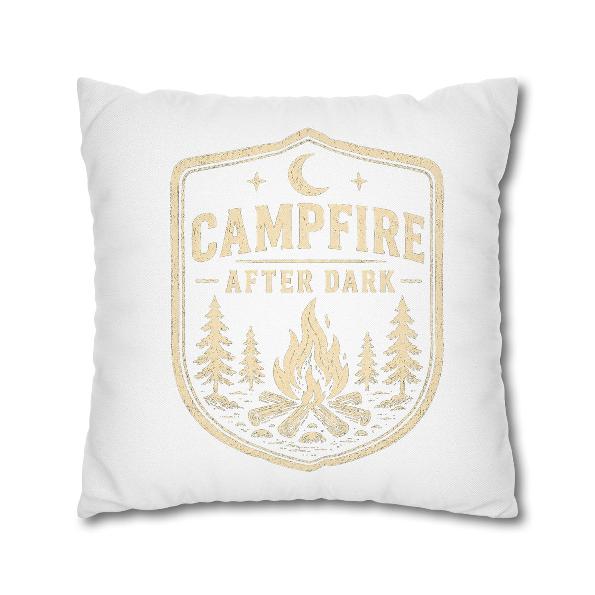 Campfire After Dark Throw Pillowcase Milo Bailey Dog Dad Mom — Cozy Rustic Camping Decor