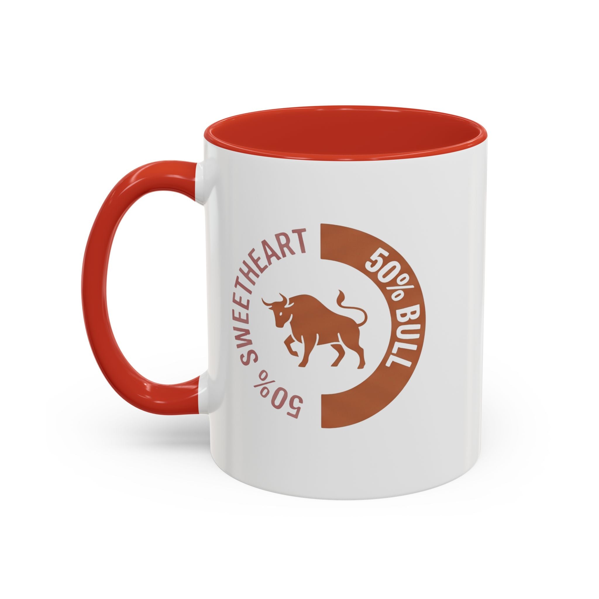 Coffee Mug – "50% Sweetheart 50% Bull" Accent Ceramic Mug