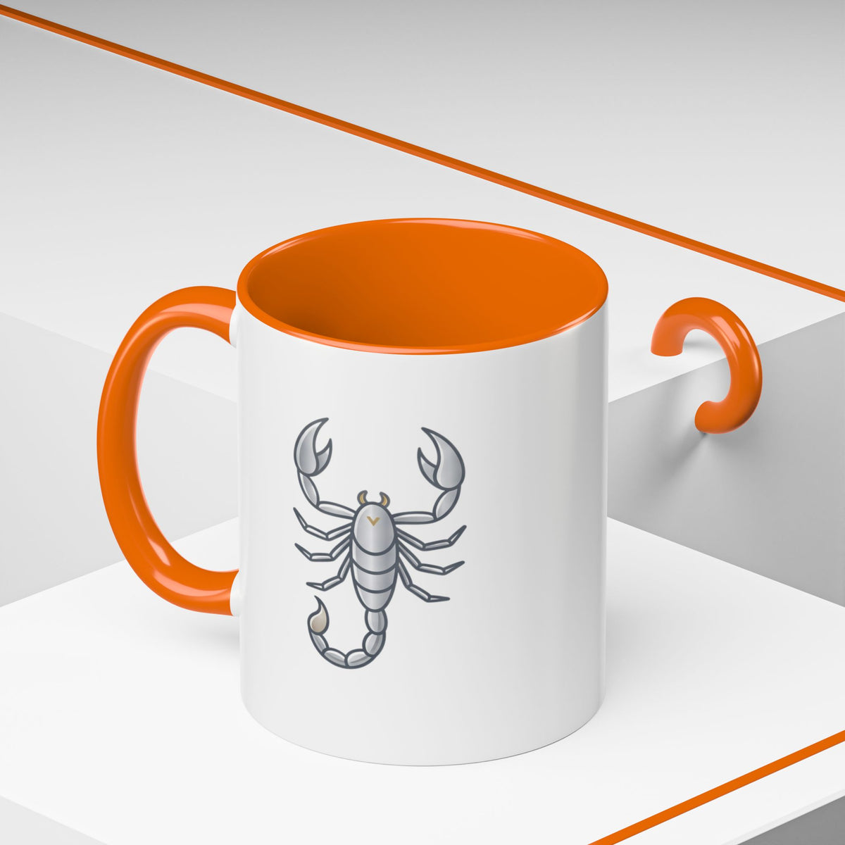 Scorpio Zodiac Accent Coffee Mug — Silver Scorpion Astrology Gift