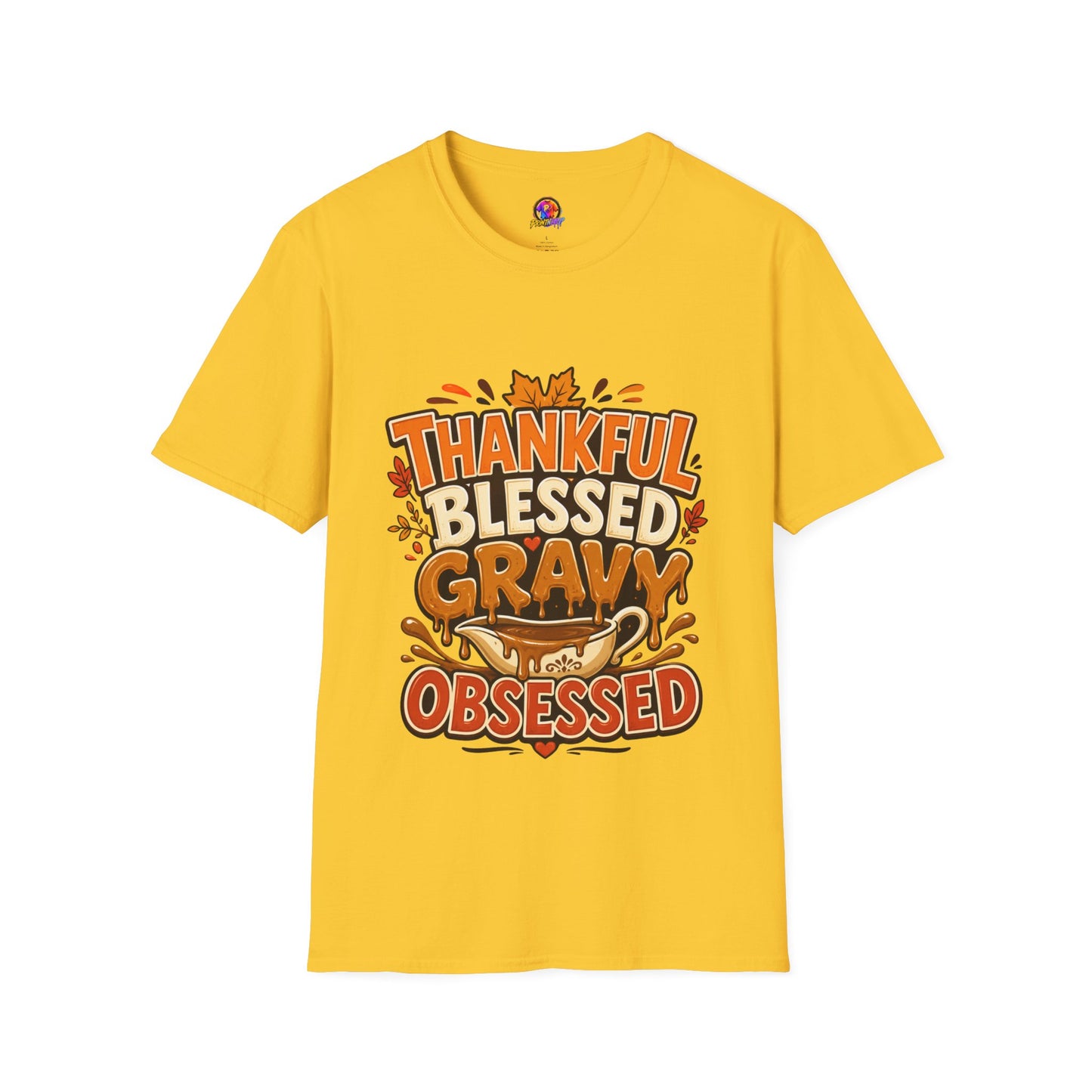 Thankful Blessed Gravy Obsessed T-Shirt — Thanksgiving Fall Turkey Dinner Tee