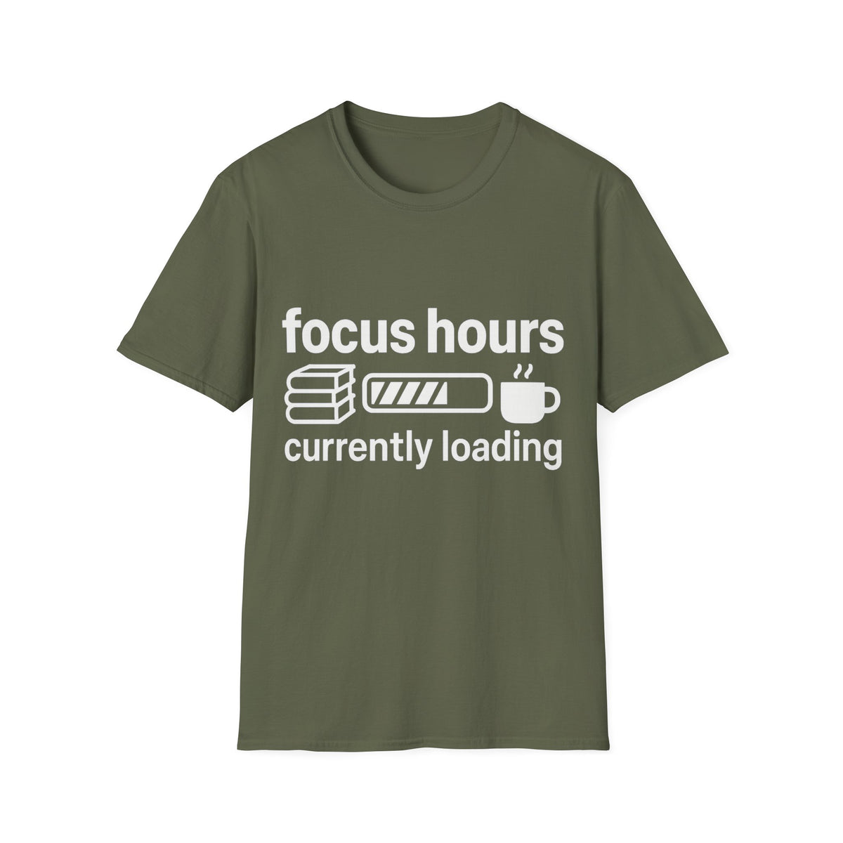 Focus Hours T-Shirt — "Focus Hours Currently Loading" Graphic Tee for Productivity & Remote Work - Trending Now - August 2026 Trends - Everyday T-Shirt