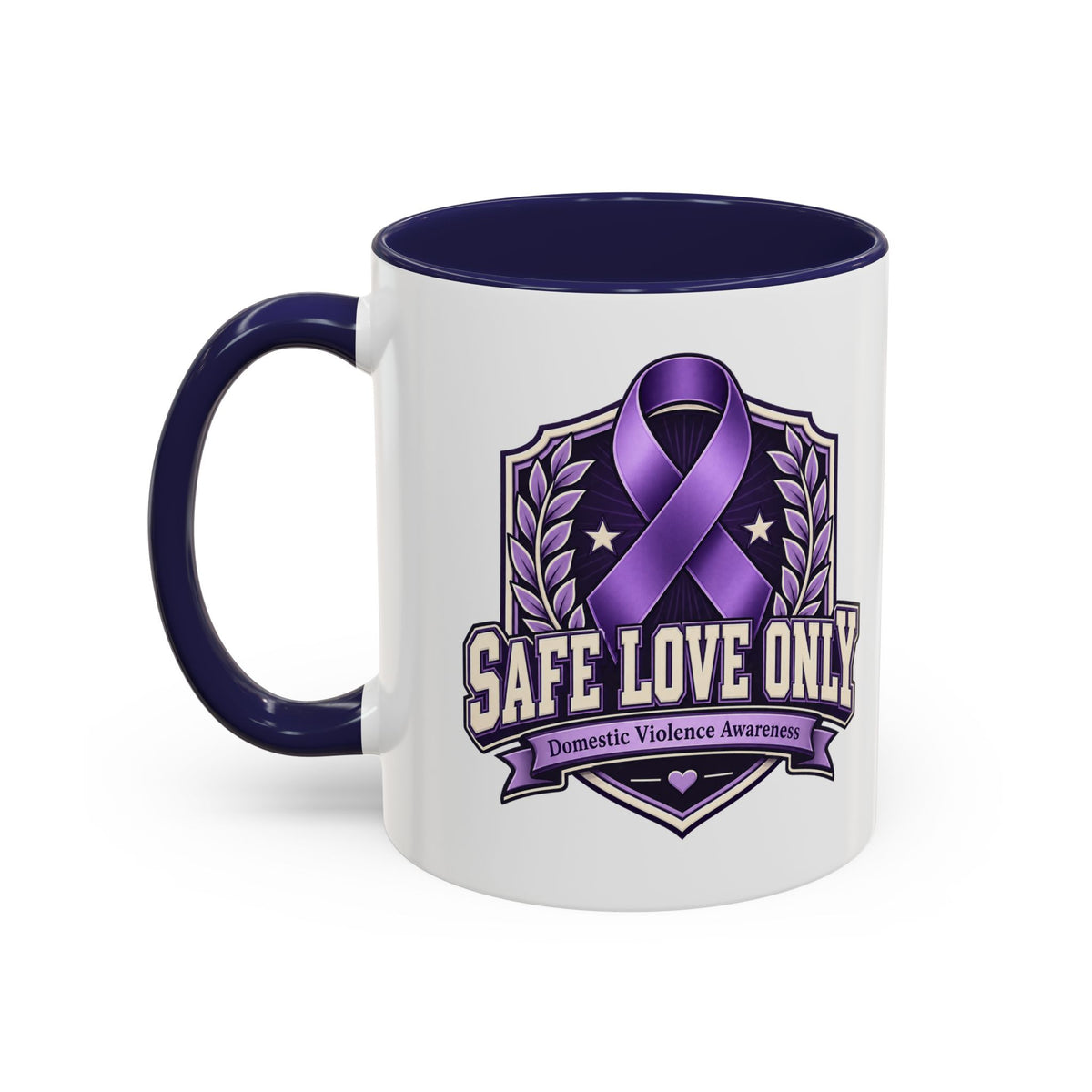 Coffee Mug — "Safe Love Only" Domestic Violence Awareness (Purple Ribbon)