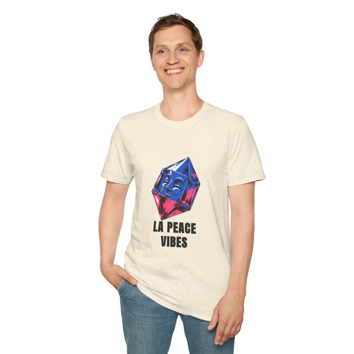 Peace Vibes T-Shirt — Blue Crystal Smiling Buddha Graphic Tee - Trending Now - August 2026