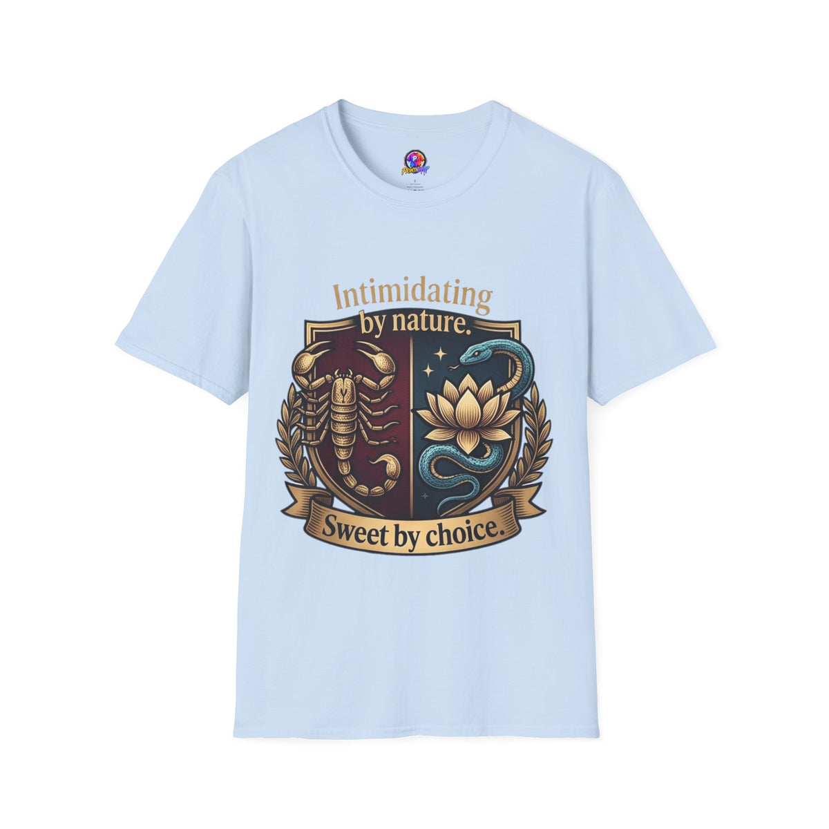 Intimidating by Nature T-Shirt — Scorpion & Snake Badge Design