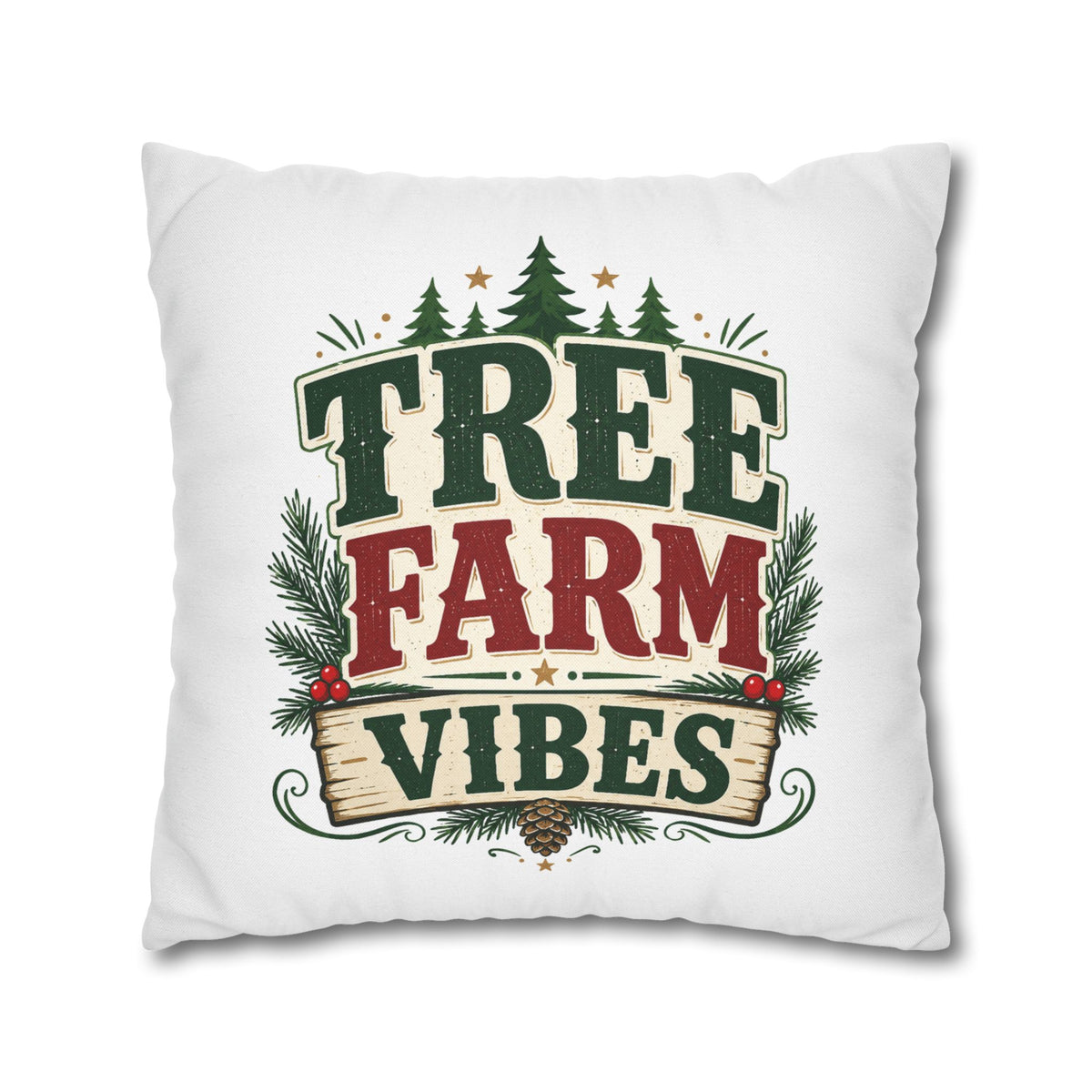 Christmas Pillowcase Tree Farm Vibes Holiday Pillow