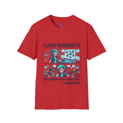 I Love Humanity, But Humans Are Exhausting - Funny Sci‑Fi T‑Shirt
