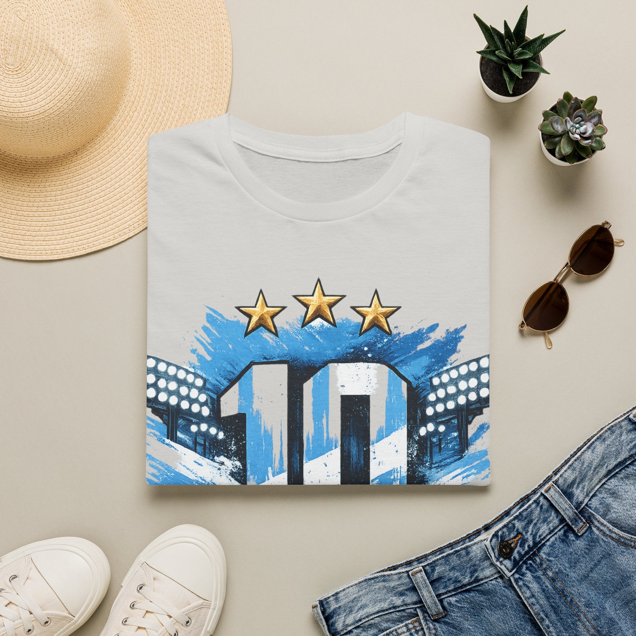 Argentina Soccer Fan T-Shirt — 'La Nuestra' #10 Jersey Design