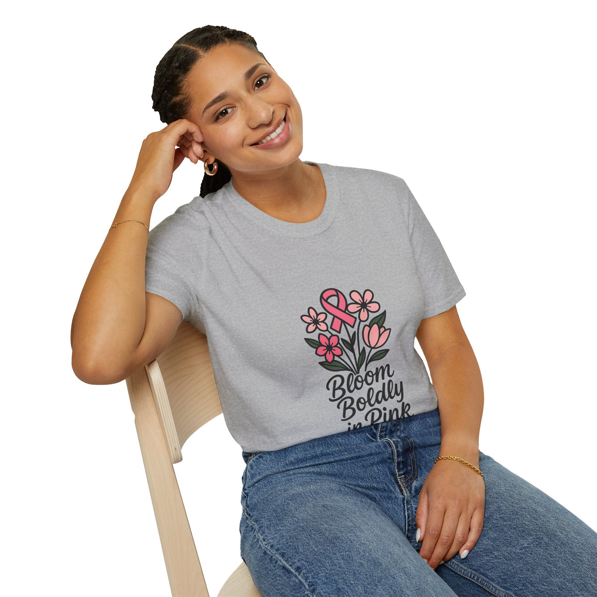 Breast Cancer Awareness T-Shirt — "Bloom Boldly in Pink" Floral Ribbon Tee - Trending Now - October 2026