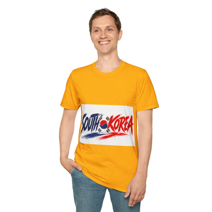 South Korea Flag Brushstroke T-Shirt — Patriotic Korean Travel Tee