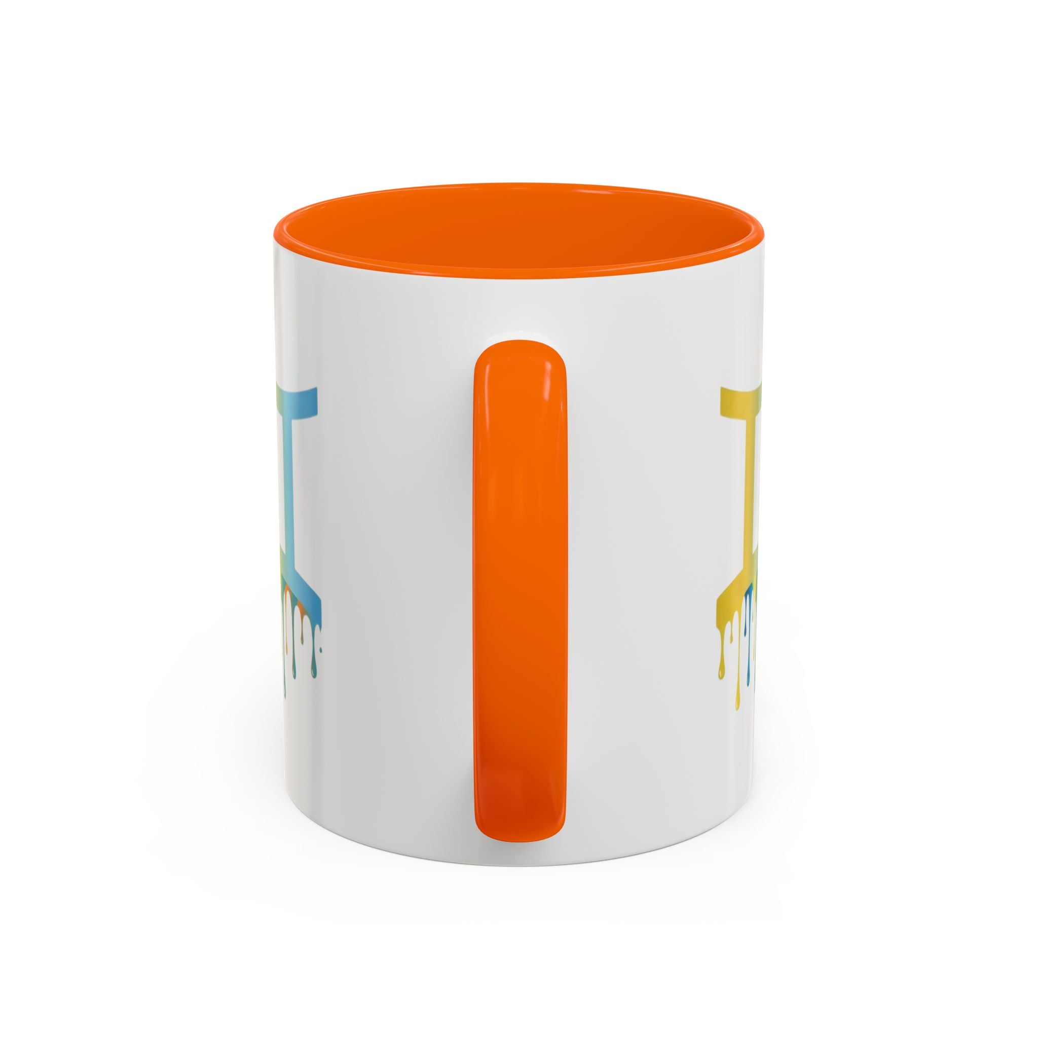 Gemini Zodiac Coffee Mug - Dripping Rainbow Gemini Symbol Accent Mug