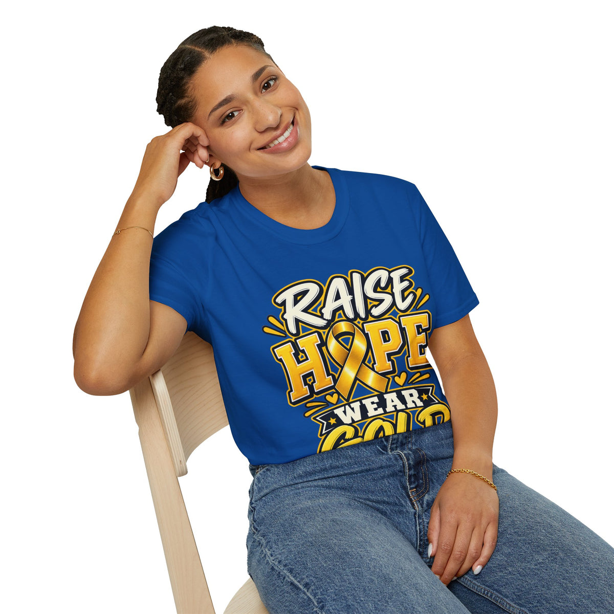 Raise Hope Wear Gold T-Shirt — Childhood Cancer Awareness