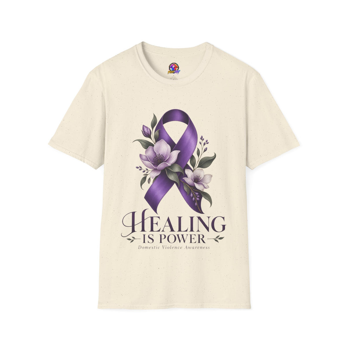 Healing Is Power Purple Ribbon Awareness Domestic Violence  T-Shirt