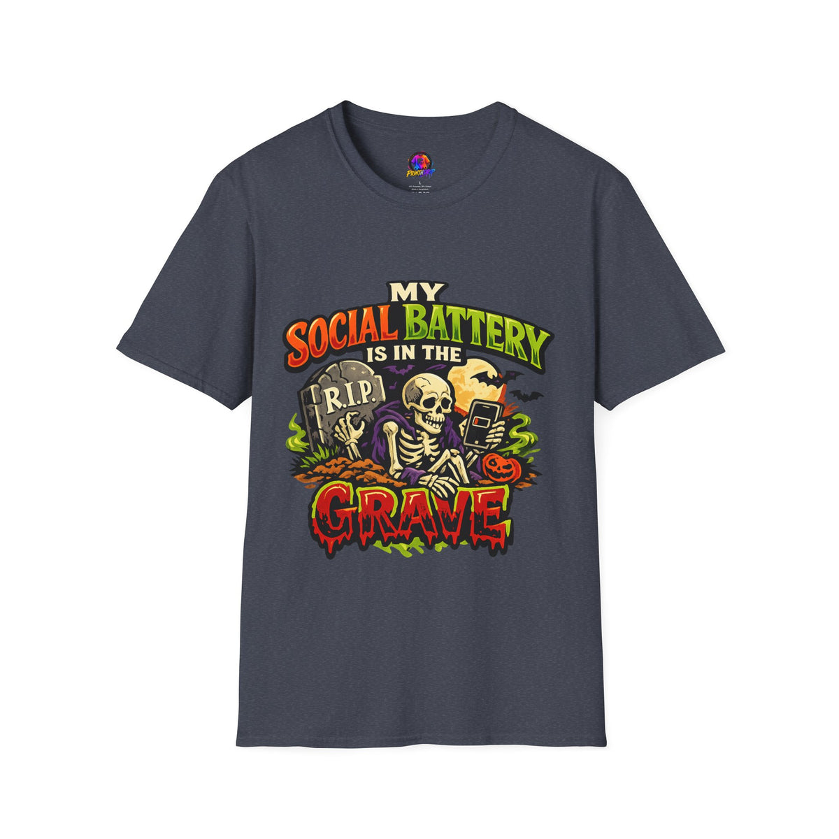 Halloween My Social Battery Unisex Softstyle T-Shirt