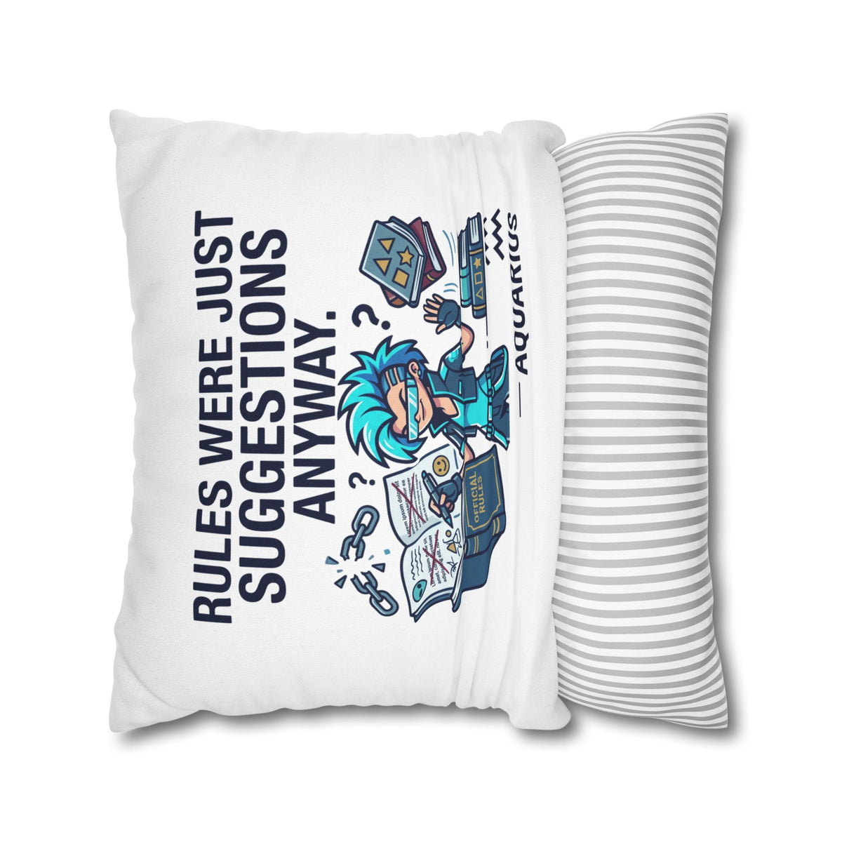 Aquarius Zodiac Spun Polyester Square Pillowcase