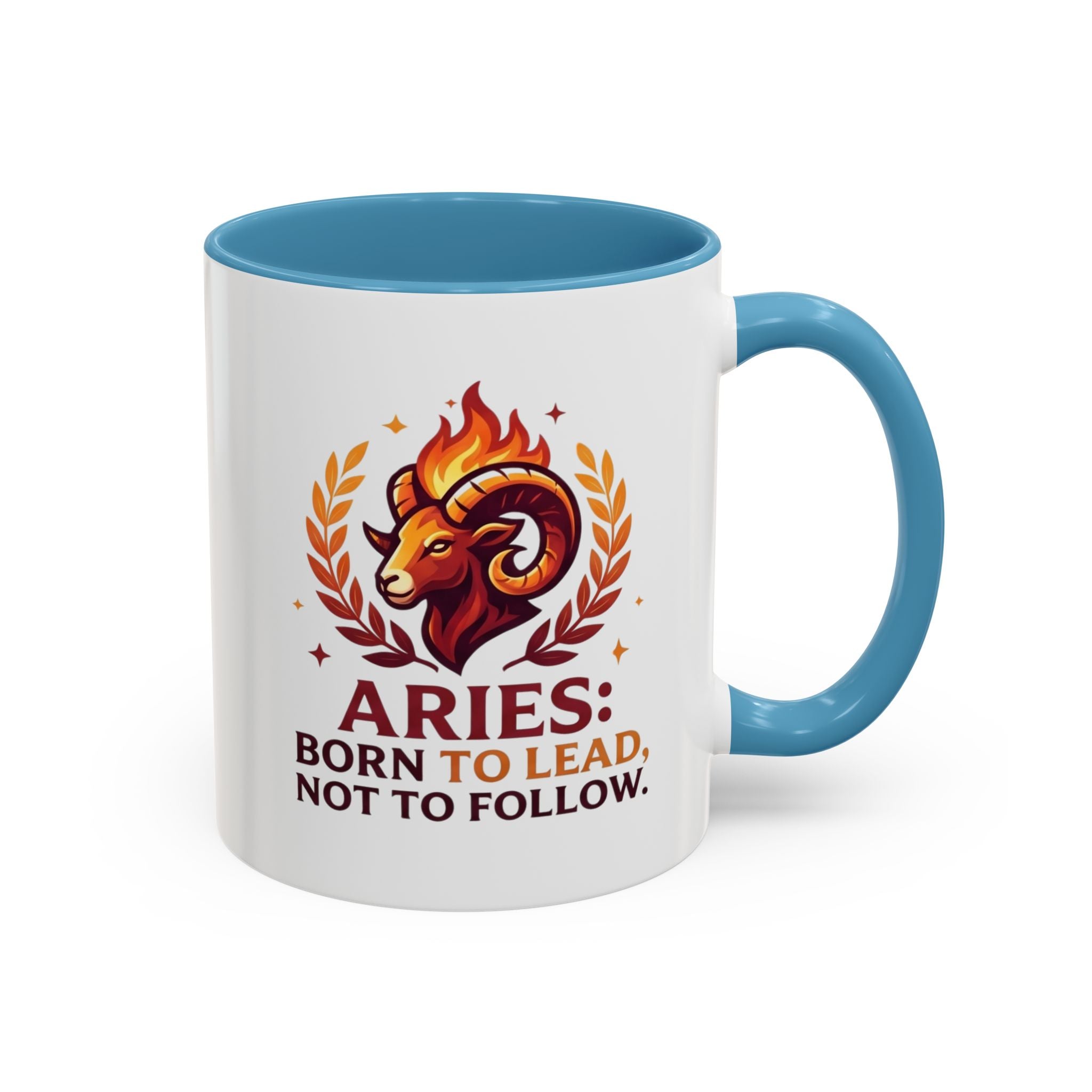 Aries Coffee Mug — "Aries: Born to Lead, Not to Follow" Zodiac Astrology Gift