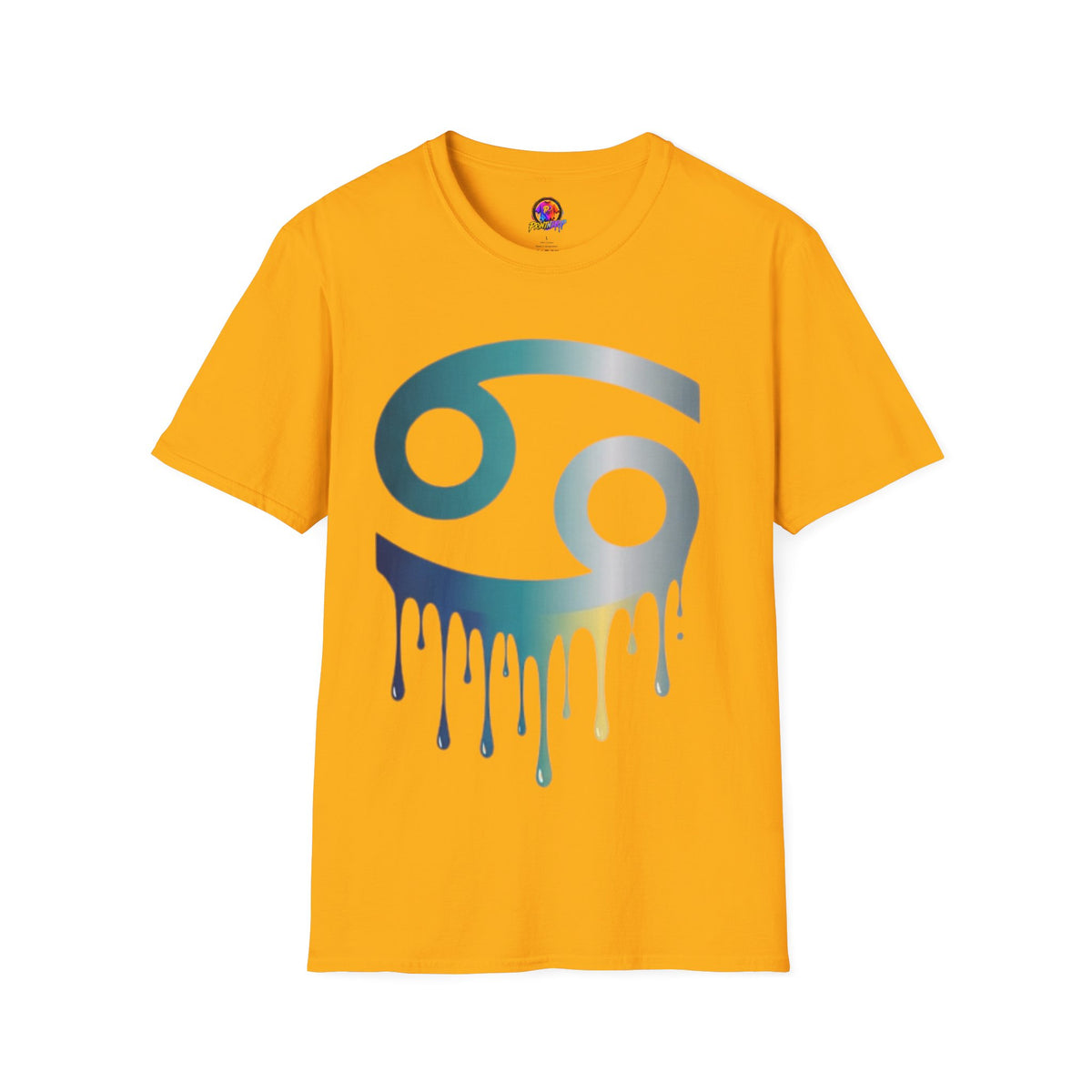 Cancer Zodiac T‑Shirt — Dripping Gradient Astrology Tee (Cancer Symbol)