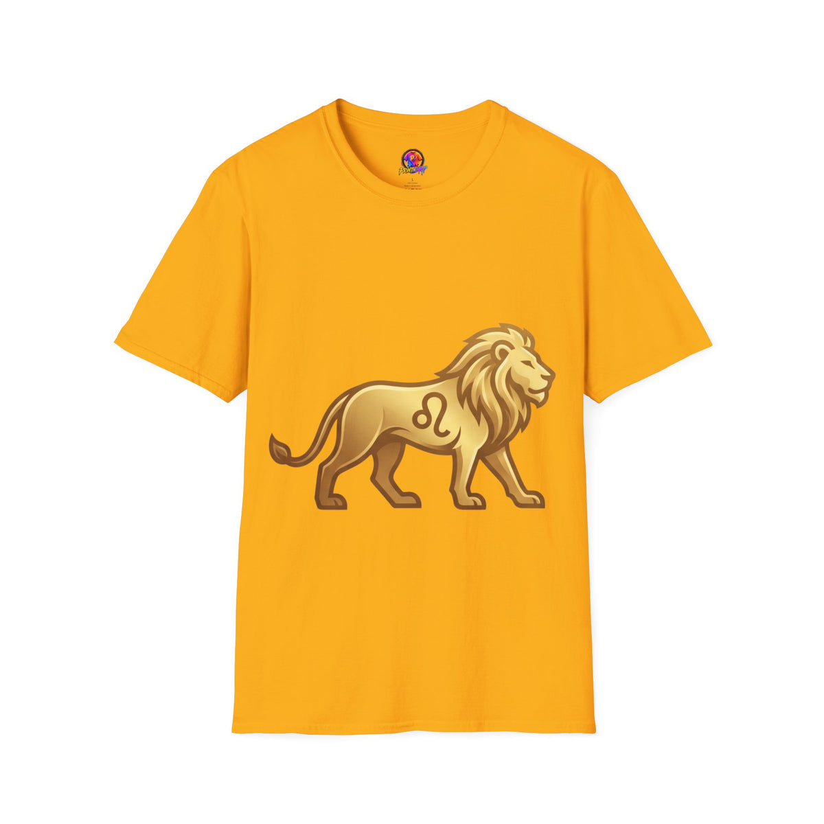 Leo Zodiac Lion T-Shirt — Gold Astrology Tee for Leo Birthdays & Zodiac Fans