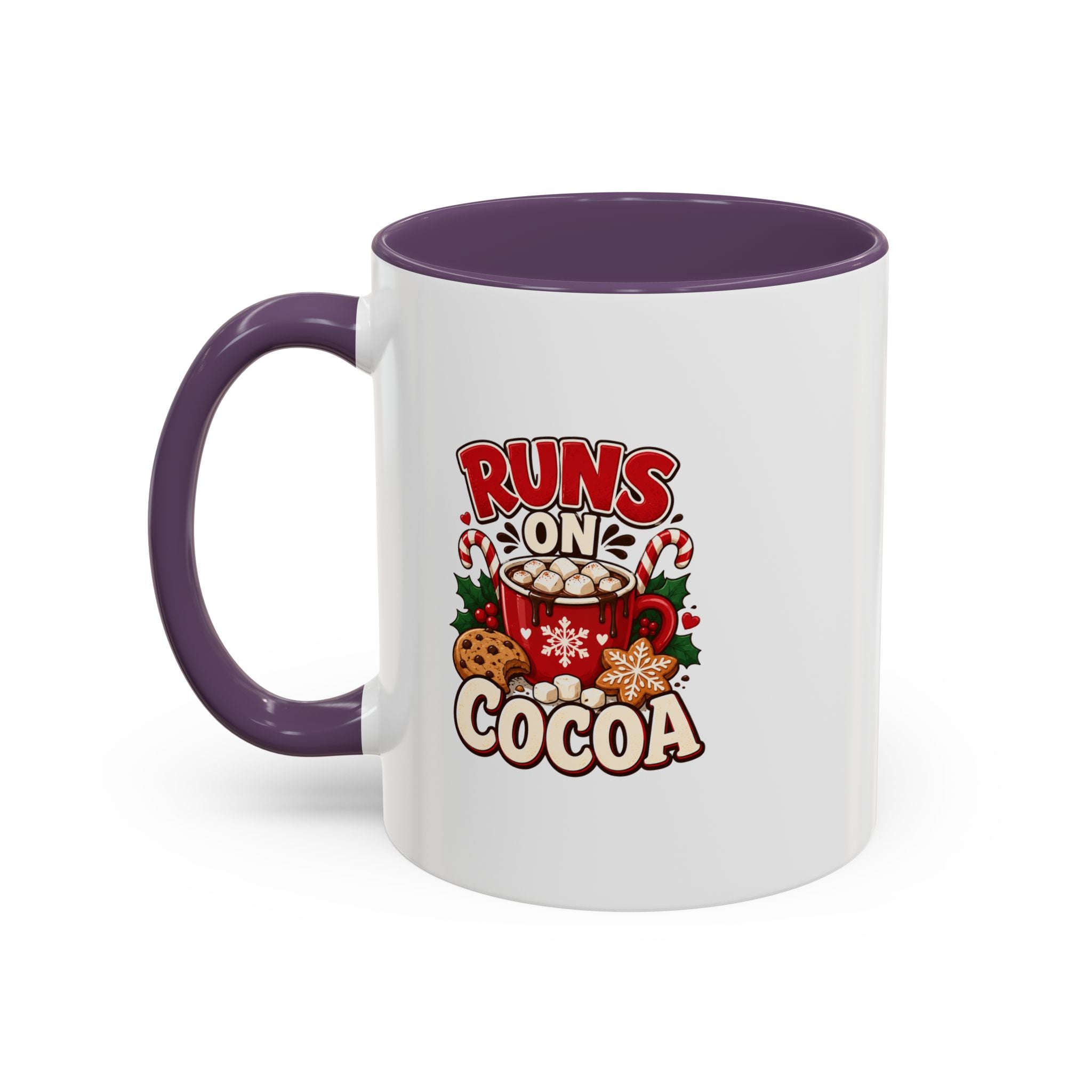 Runs on Cocoa Accent Coffee Mug — Holiday Hot Cocoa Gift