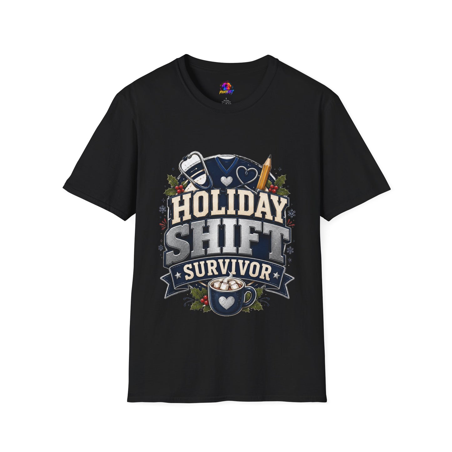 Holiday Shift Survivor T-Shirt — Nurse & Healthcare Worker Gift
