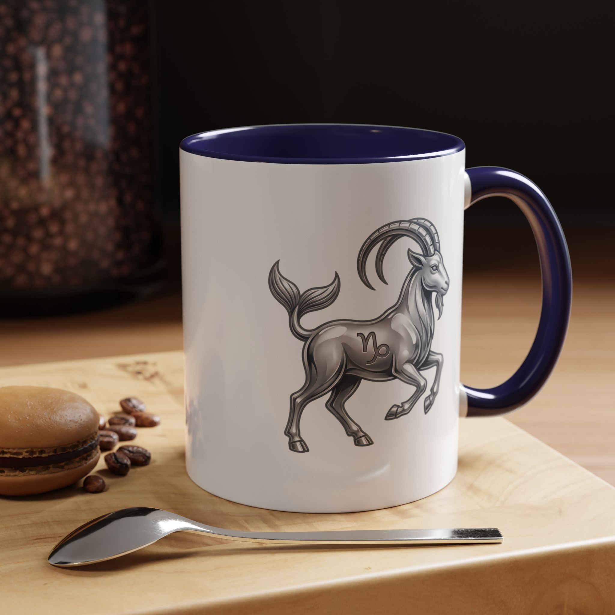 Capricorn Zodiac Accent Coffee Mug — Capricorn Goat Horoscope Gift