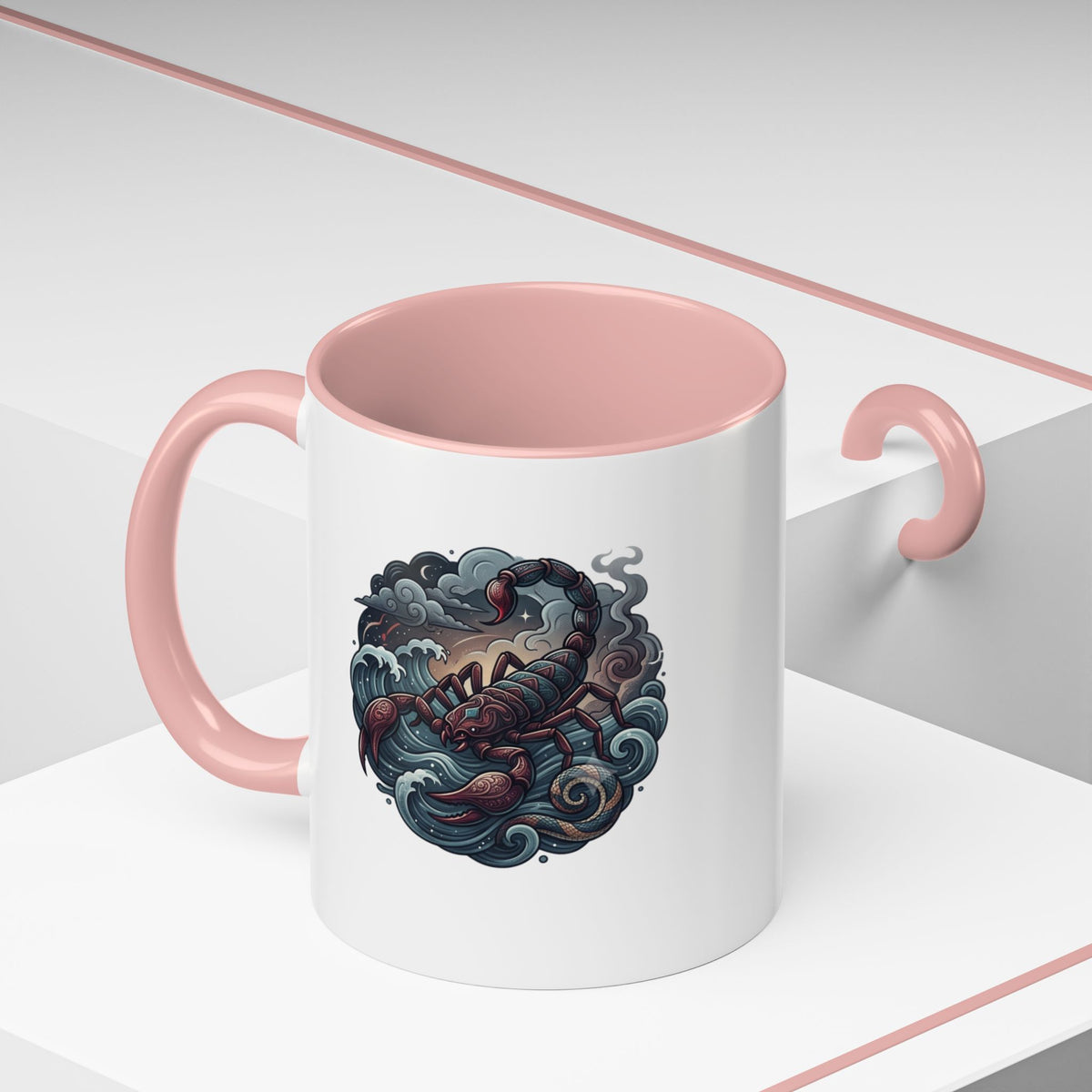 Scorpion Ocean Accent Coffee Mug – Nautical Tattoo-Style