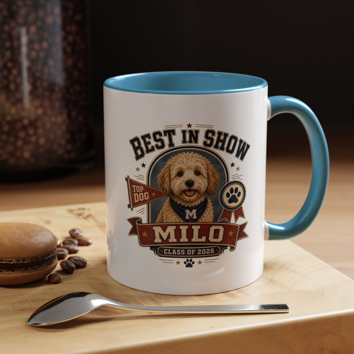 Milo Bailey Dog Dad Mom Best in Show Milo Coffee Mug — Personalized Dog Portrait Accent Mug