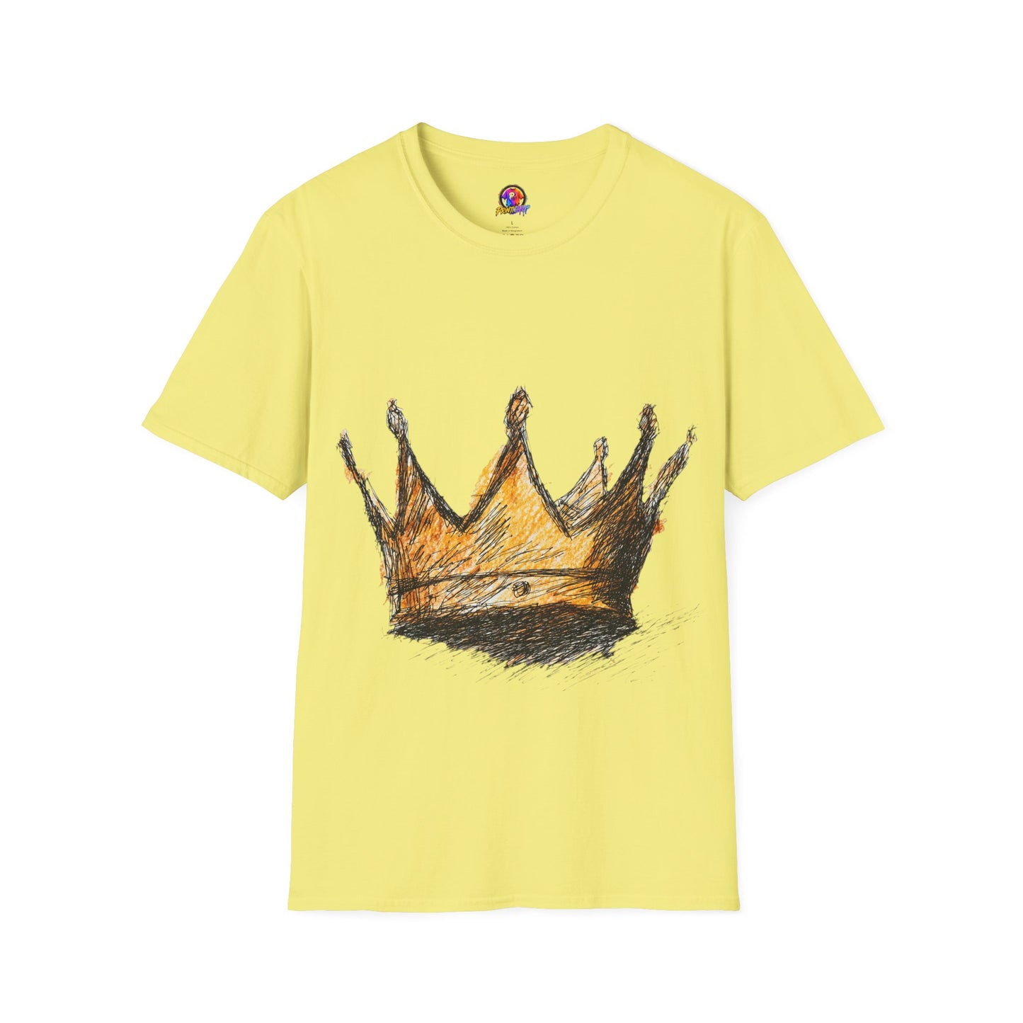 Crowned Sketch T‑Shirt — Hand‑Drawn Gold Crown Graphic Tee