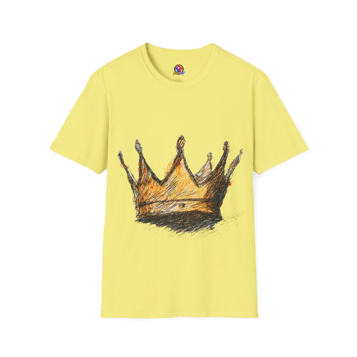 Crowned Sketch T‑Shirt — Hand‑Drawn Gold Crown Graphic Tee
