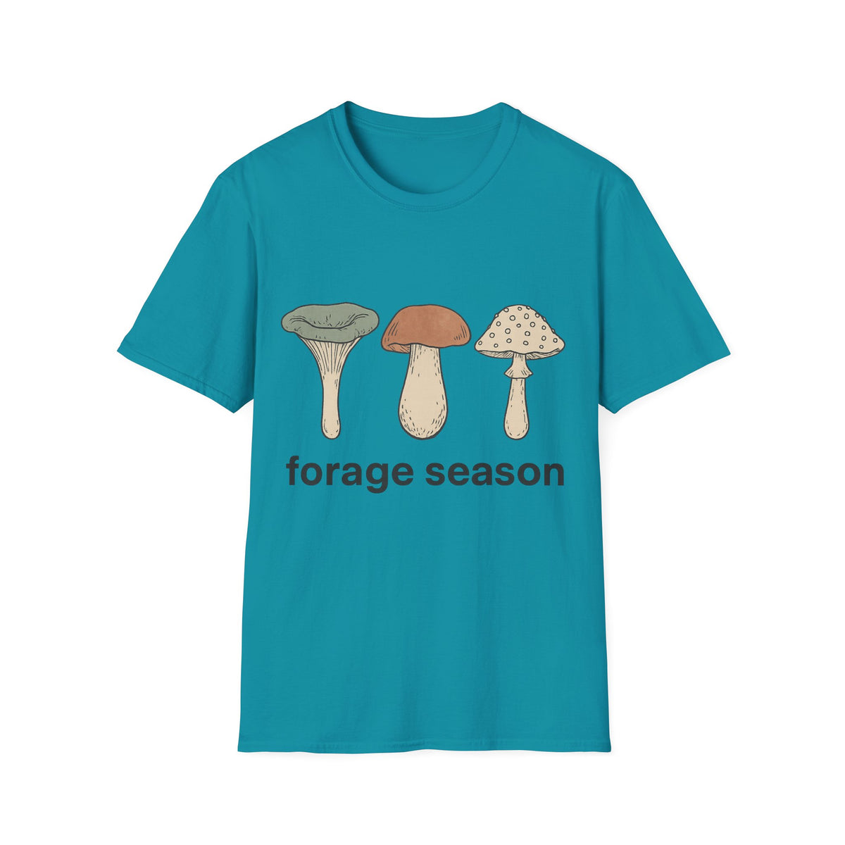 Mushroom Trio T-Shirt — Cute Minimal Fungi Graphic Tee - Trending Now - September 2026