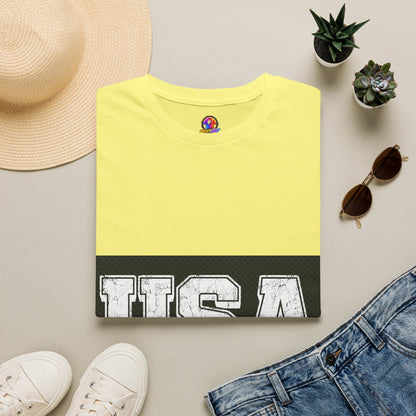 USA Vintage Block T-Shirt — Patriotic Americana Graphic Tee