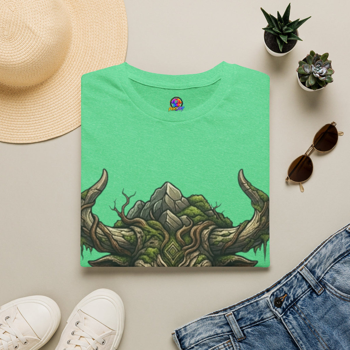 Taurus Greenman Bull T-Shirt — Nature Spirit Woodland Bull Graphic Tee
