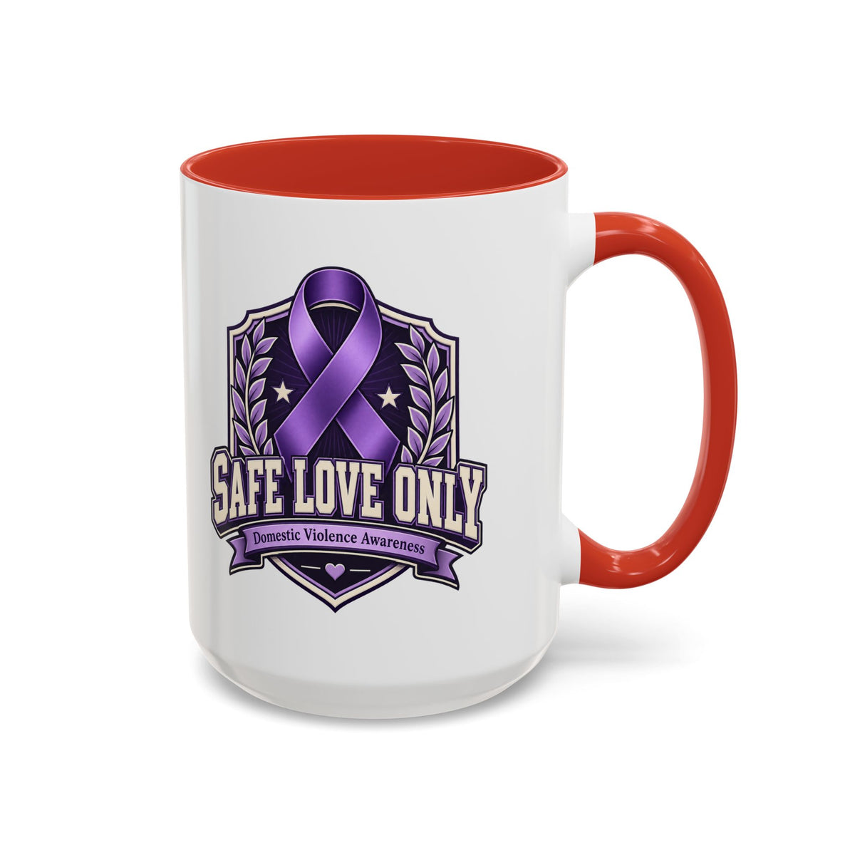 Coffee Mug — "Safe Love Only" Domestic Violence Awareness (Purple Ribbon)