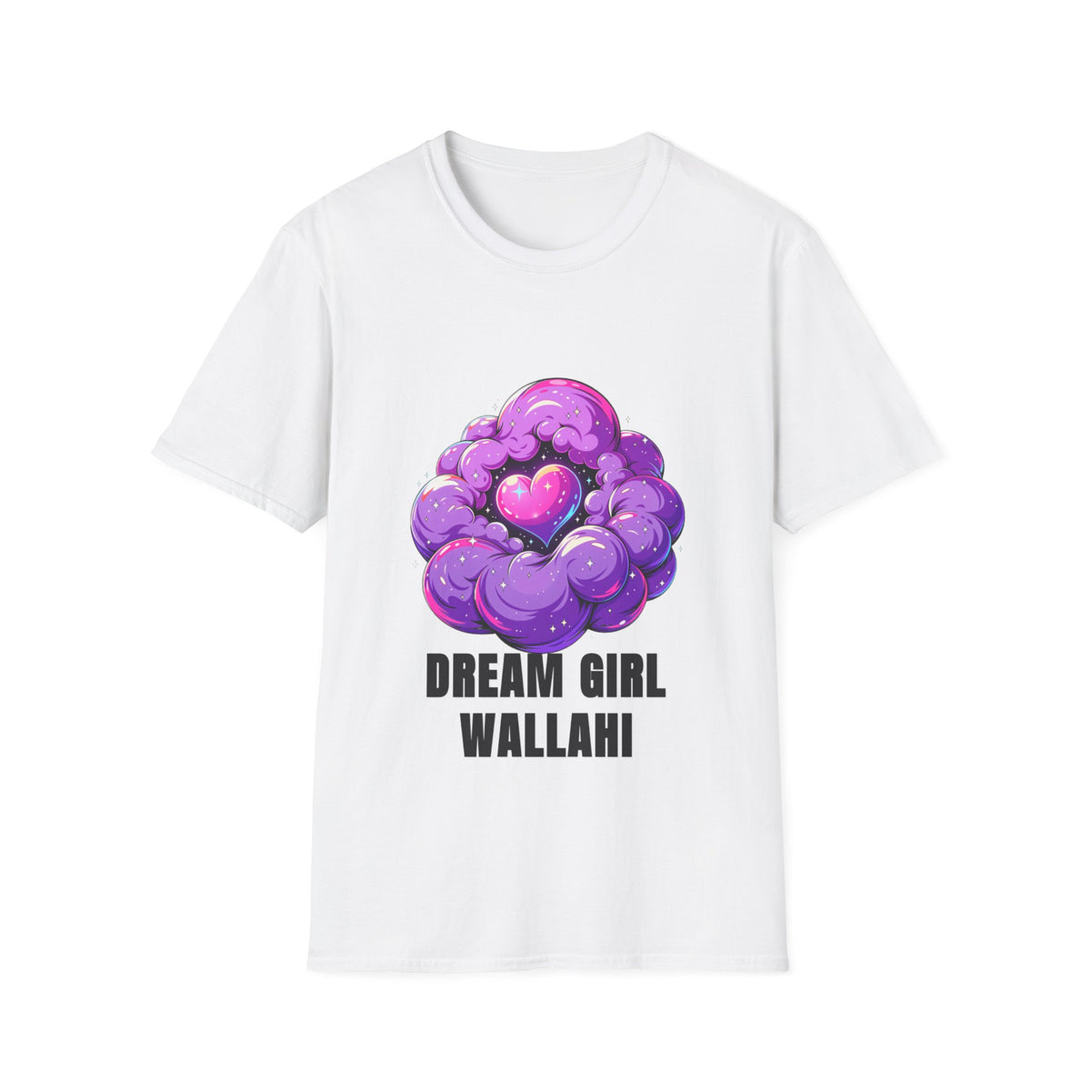 Dream Girl Wallahi T-Shirt — Cute Purple Heart Cloud Graphic Tee - Trending Now - August 2026