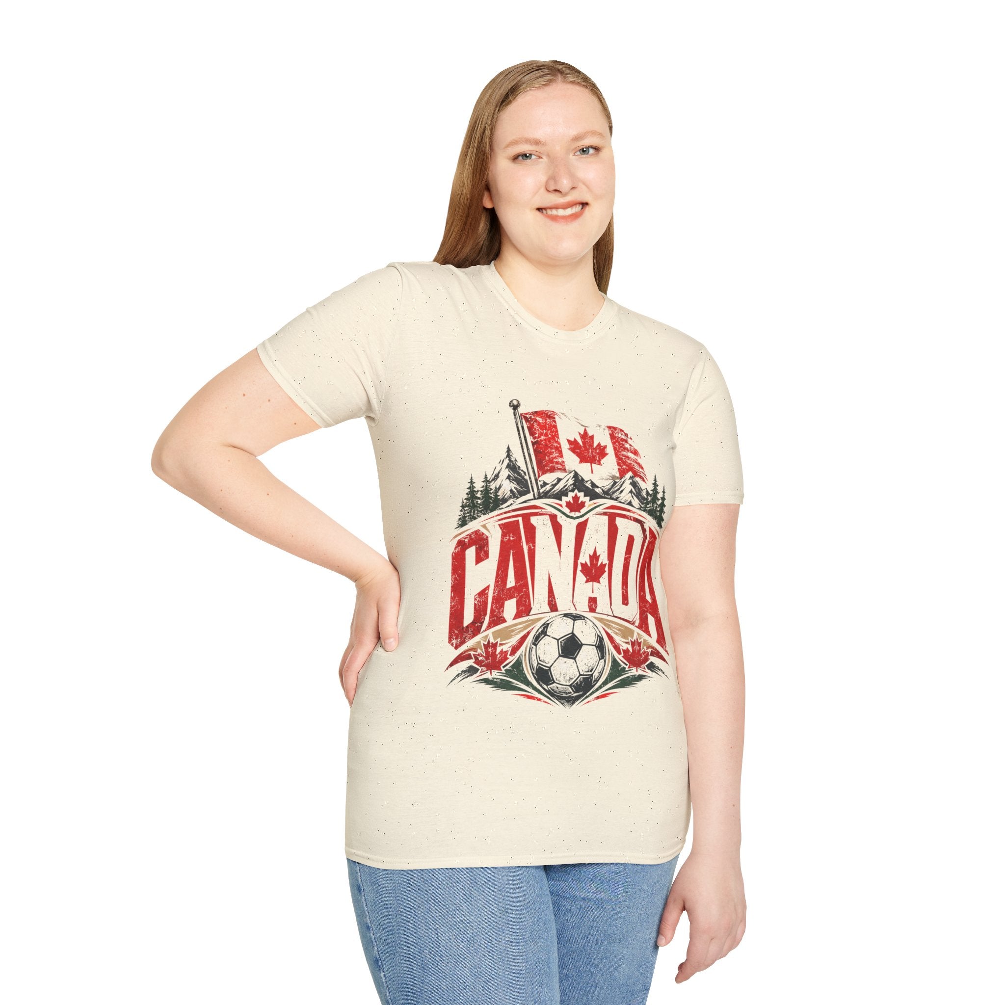 Canada Soccer T‑Shirt — Canadian Flag & Maple Leaf Crest