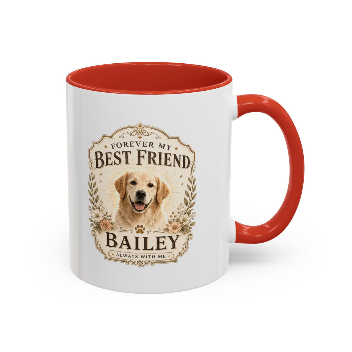 Milo Bailey Dog Dad Mom Forever My Best Friend Dog Coffee Mug — Personalized Pet Name Accent Mug