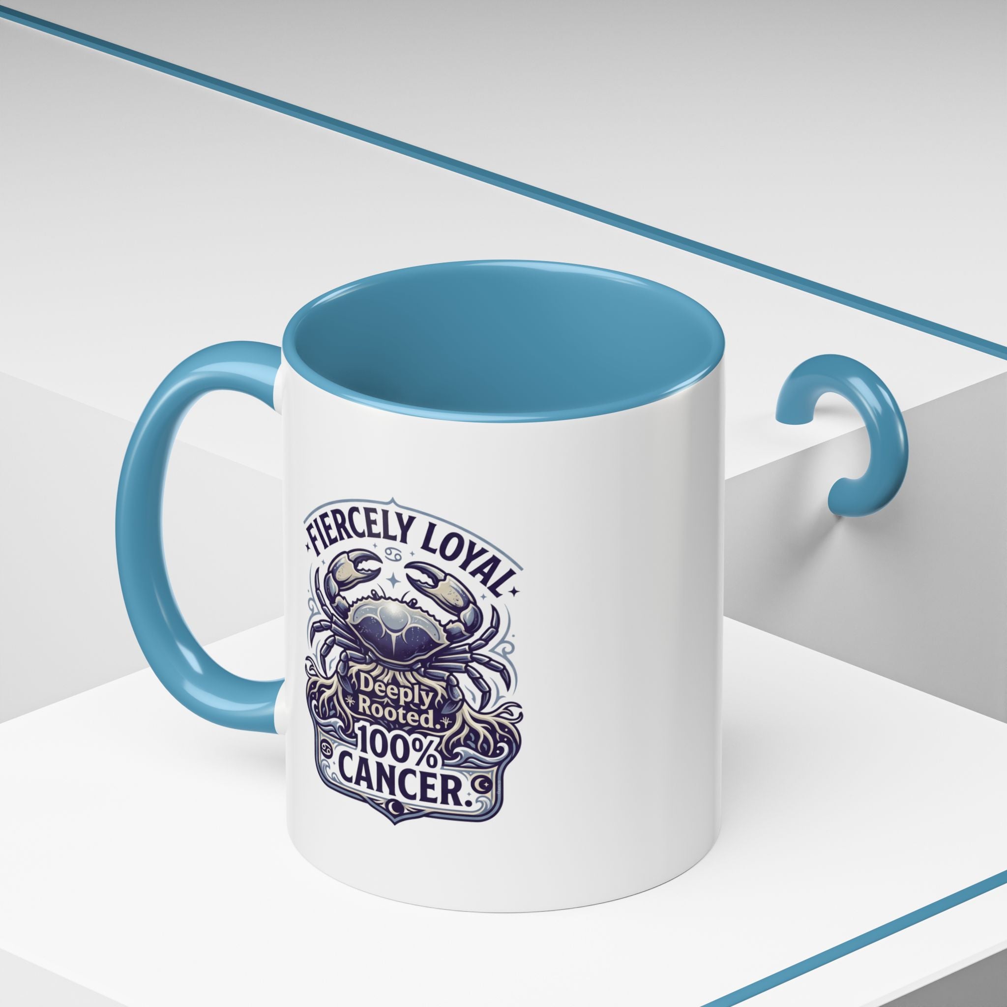 Cancer Zodiac Coffee Mug – "Fiercely Loyal, Deeply Rooted" Accent Mug