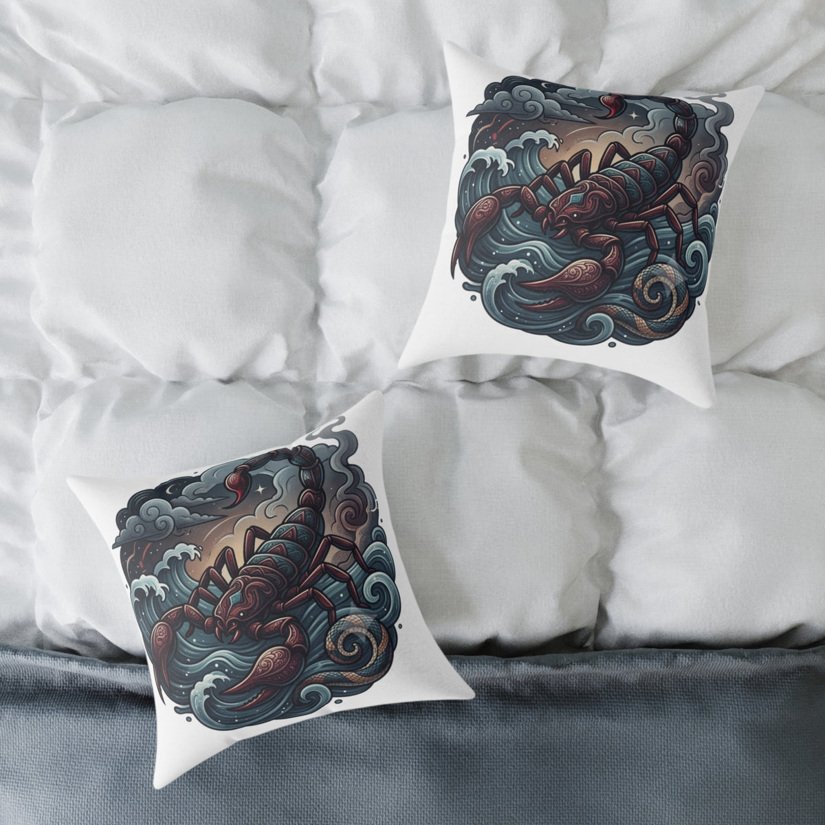 Scorpio Zodiac Square Poly Canvas Pillow
