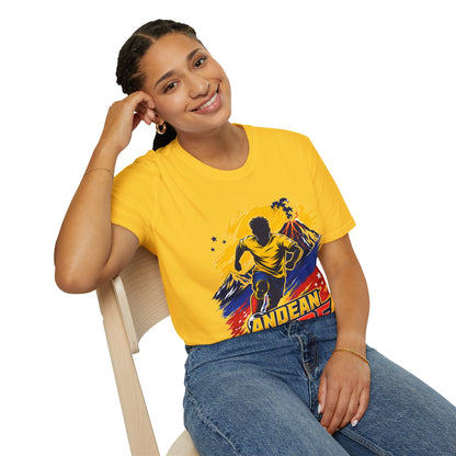 Ecuador Andean Fire Running T‑Shirt — Volcano Trail Runner Graphic Tee