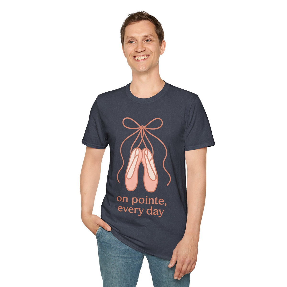 "On Pointe Every Day" Ballet Pointe Shoes Tee - Cute Coquette Balletcore Aesthetic White T-Shirt - Trending Now - September 2026