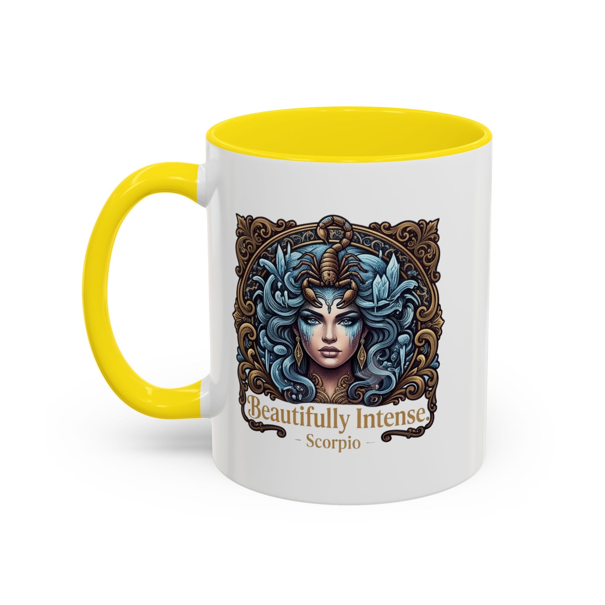 Scorpio Accent Coffee Mug — "Beautifully Intense" Zodiac Design (11/15oz)