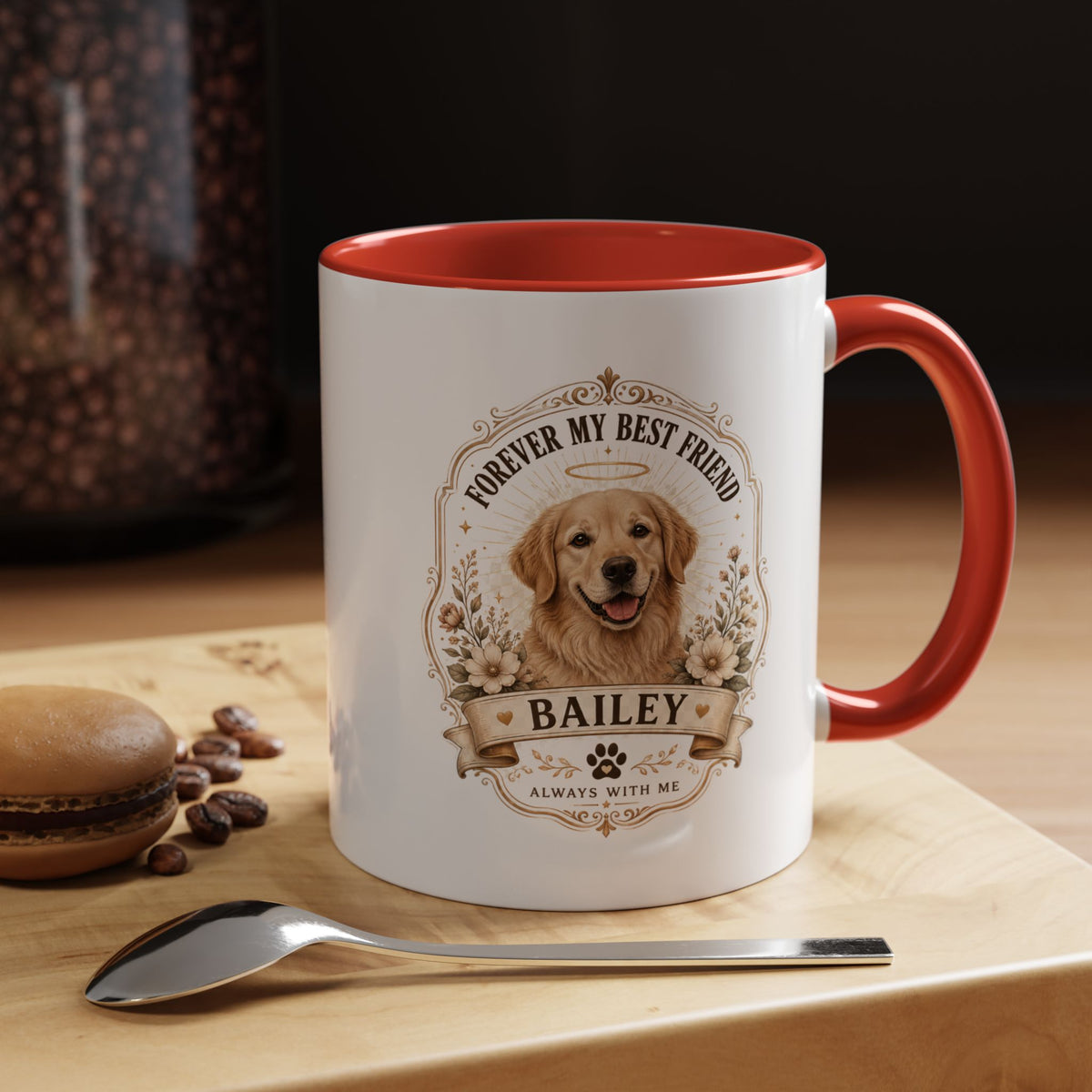 Milo Bailey Dog Dad Mom Dog Memorial Coffee Mug — "Forever My Best Friend" Personalized Golden Retriever