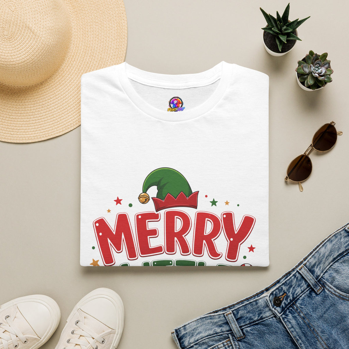 Merry Little Elf T-Shirt — Festive Christmas Holiday Tee