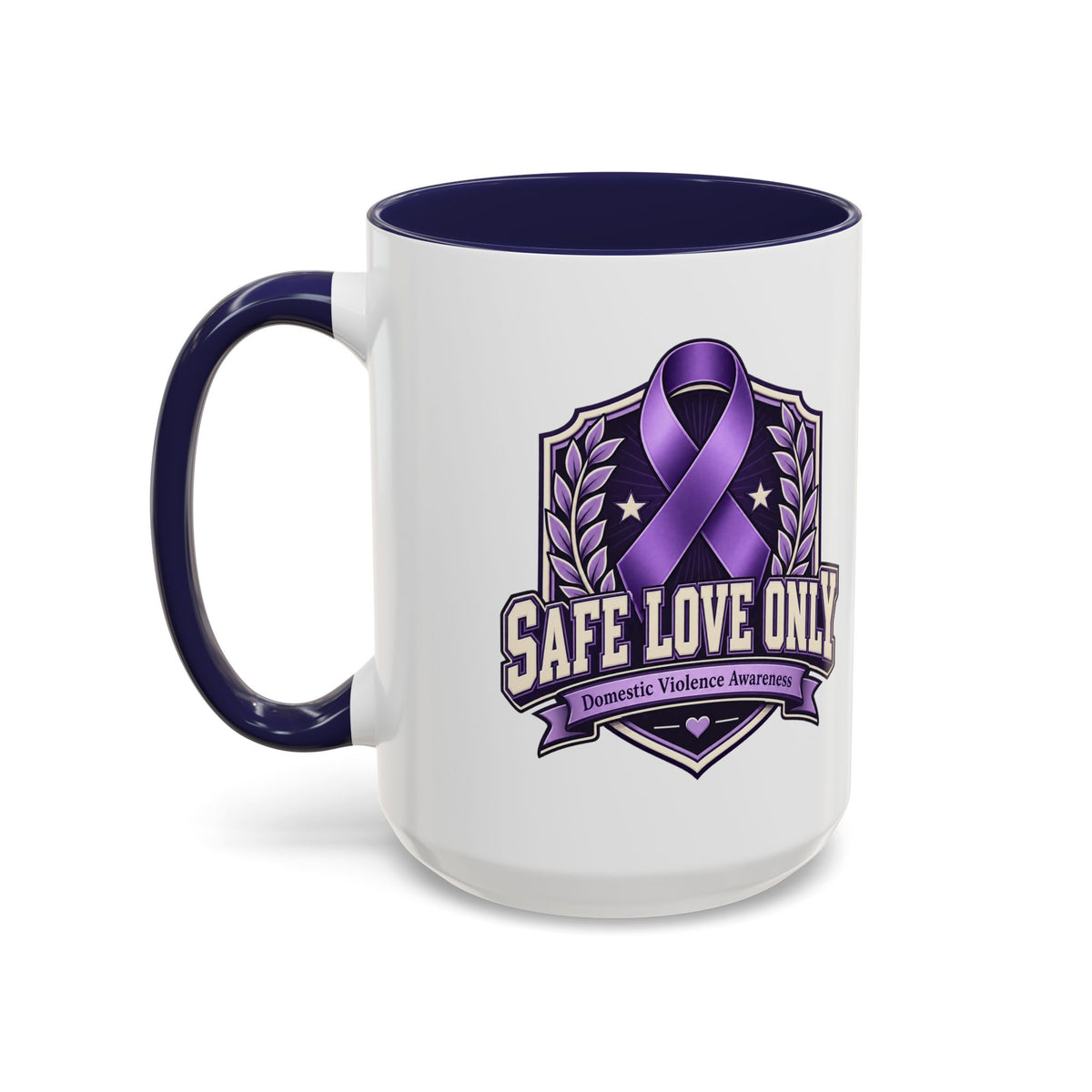 Coffee Mug — "Safe Love Only" Domestic Violence Awareness (Purple Ribbon)