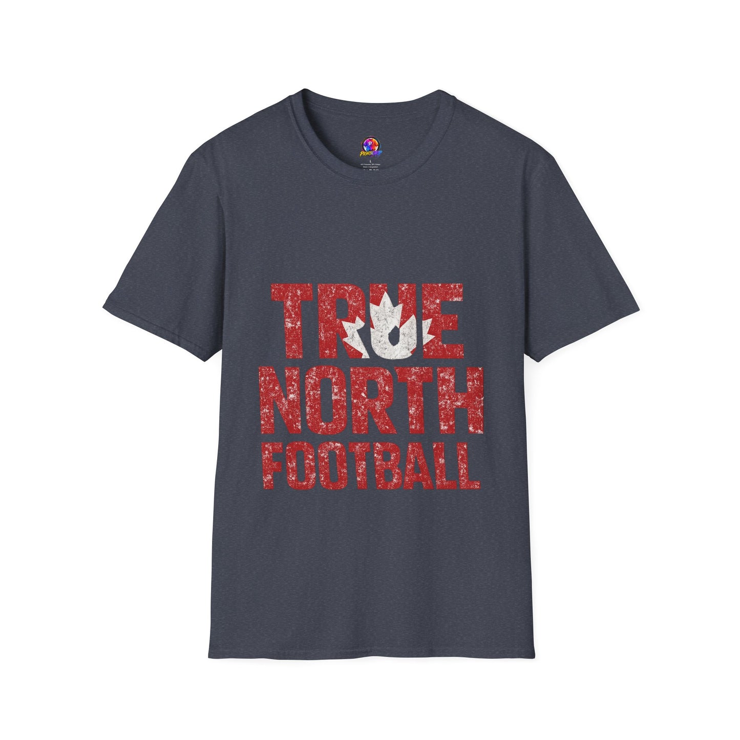 Canada True North Football T-Shirt — Vintage Canadian Maple Leaf Team Tee