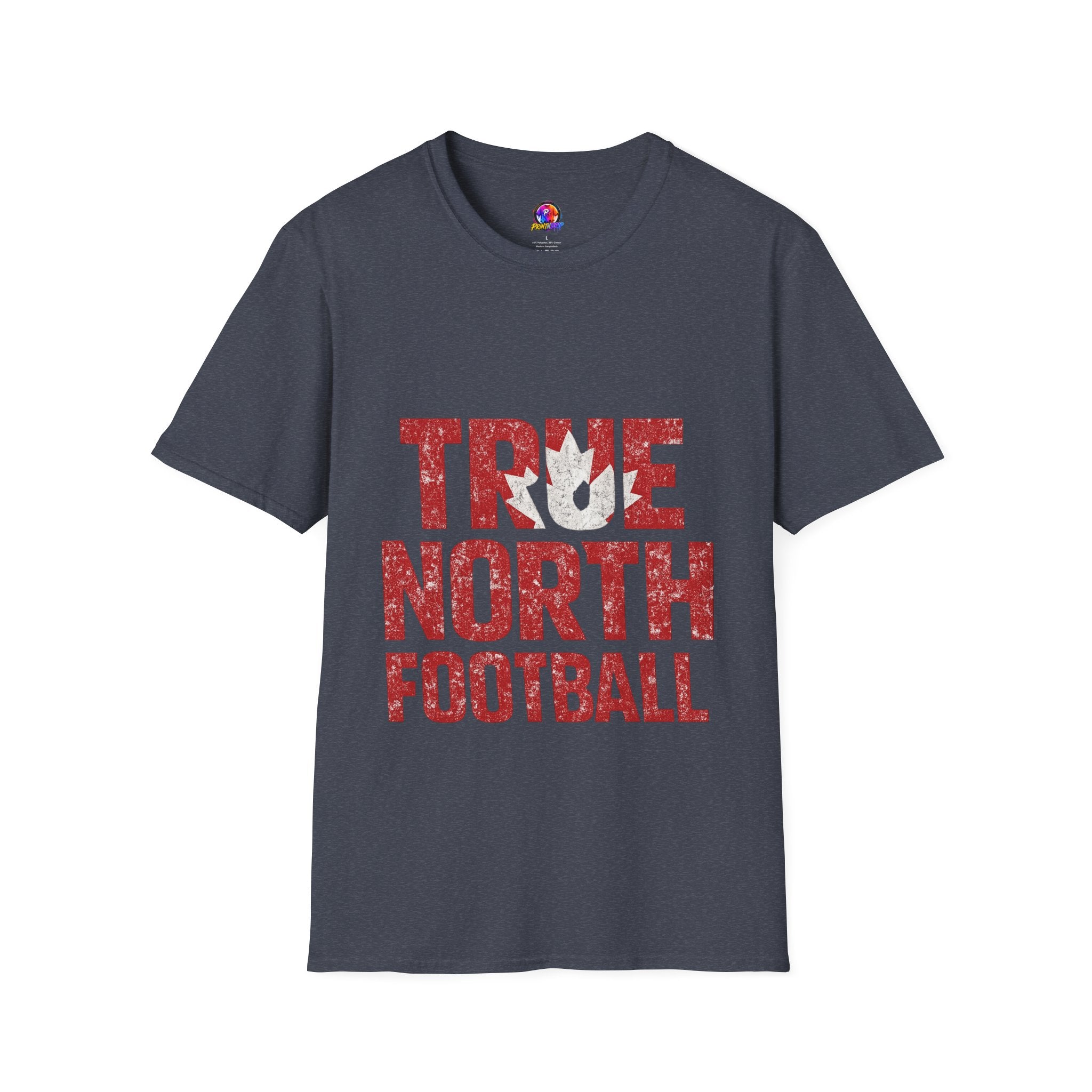 Canada True North Football T-Shirt — Vintage Canadian Maple Leaf Team Tee