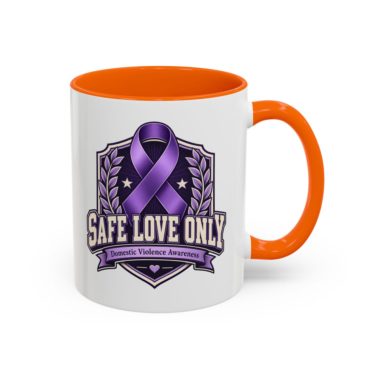 Coffee Mug — "Safe Love Only" Domestic Violence Awareness (Purple Ribbon)