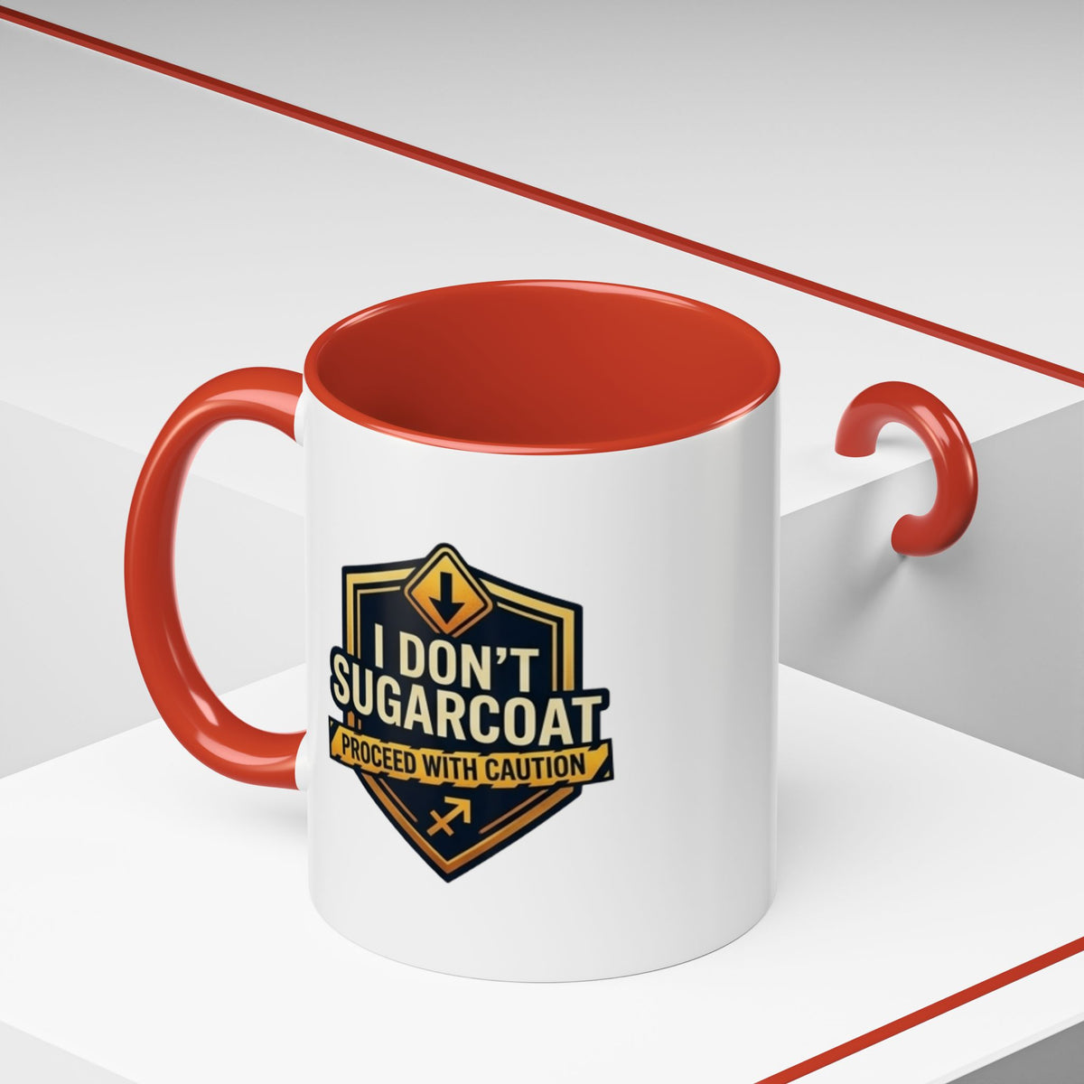 Sagittarius I Don't Sugarcoat Coffee Mug — Bold 'Proceed With Caution' Accent Mug